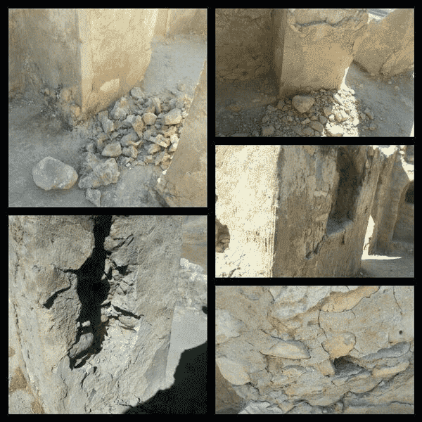 خسارت زلزله به بنای پشت قلعه آبدانان