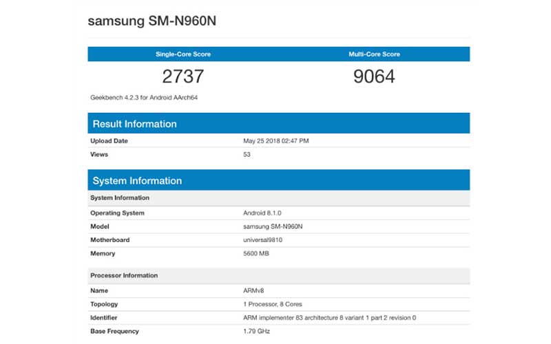 samsung galaxy note9 benchmark