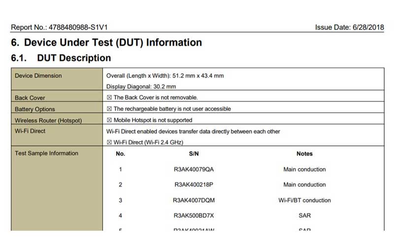 گلکسی واچ از نمایشگری ۱.۱۹ اینچی به قطر ۳۰.۲ میلی متر بهره می برد