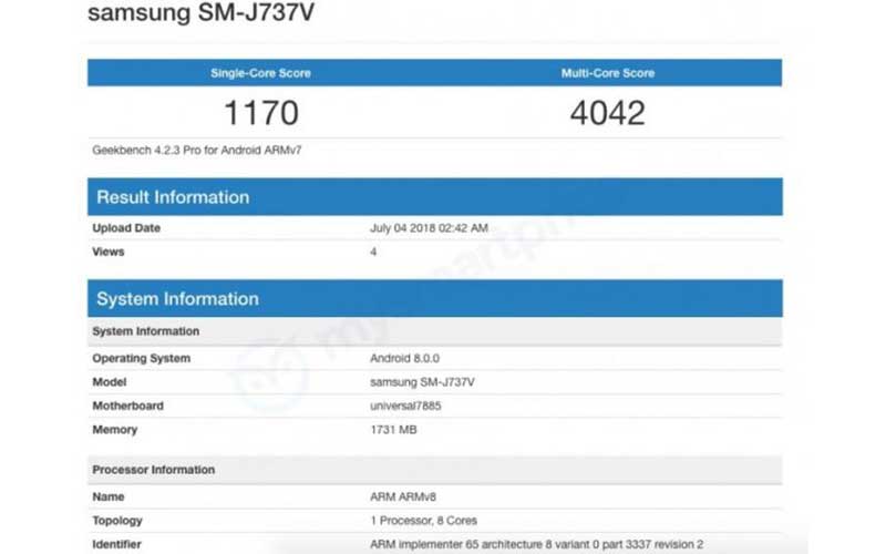 گلکسی J7 Aero سامسونگ با تراشه اگزینوس 7885 در راه است