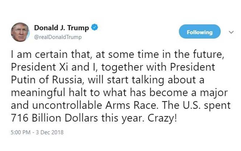 هزینه رقابتهای تسلیحاتی داد ترامپ را درآورد