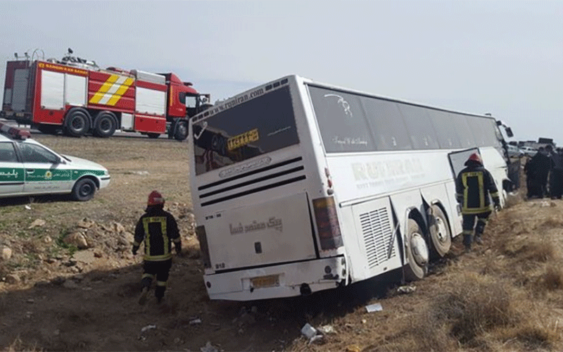 واژگونی اتوبوس در تنگ ابوالحیات کازرون