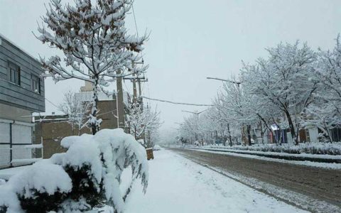 بارش نخستین برف زمستانی همدان را سفیدپوش کرد
