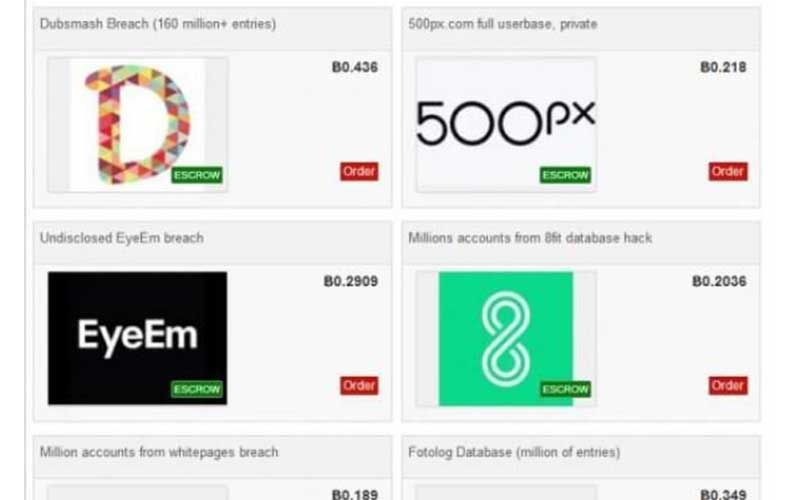 عرضه اطلاعات ۶۱۷میلیون حساب کاربری برای فروش در وب تاریک