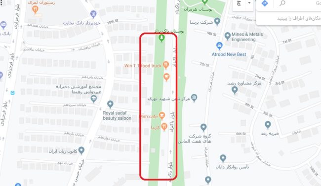 فود استریت شهرک غرب تهران دقیقا کجاست؟