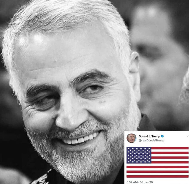 توییت ترامپ بعد از شهادت حاج قاسم