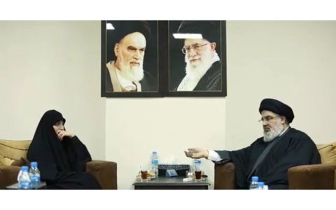 دیدار دختر سردار سلیمانی با سید حسن‌نصرالله( فیلم)