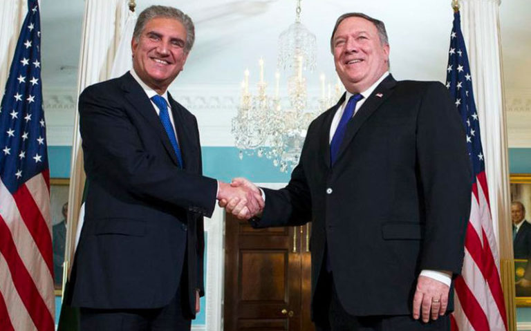 وزیر-امور-خارجه-پاکستان-در-دیدار-با-پمپئو-ایران-خواهان-کاهش-تنش‌هاست