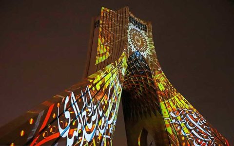 نورافشانی برج آزادی و میلاد (تصاویر)