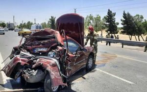 تصادف-و-ایجاد-ترافیک-در-جاده-بهشت-زهرا