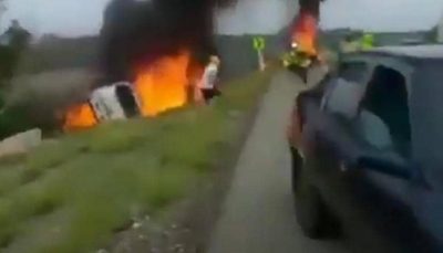 لحظه هولناک آتش گرفتن 41 کلمبیایی در انفجار تانکر سوخت/ فیلم