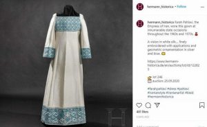 حراج لباس ابریشمی فرح پهلوی با قیمت پایه ۸۸۰۰ دلار