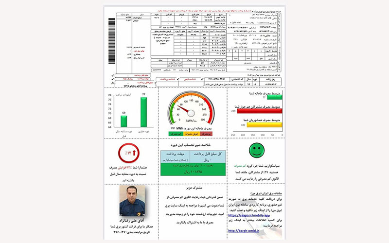 جزئیات قبض سبز جدید برق /عکس