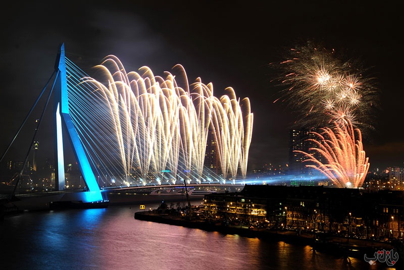 عکس های دیدنی از مراسم آتش بازی در لحظه تحویل سال 2021