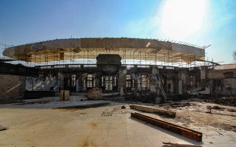 میدان تاریخی حسن آباد پس از آتش سوزی