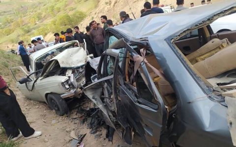 یک کشته و ۵ زخمی در تصادف خونبار محور پالنگان کامیاران