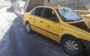 شاخ به شاخ تاکسی و موتورسیکلت در«خط ویژه»