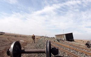 خروج ۶ واگن یک قطار باربری از خط