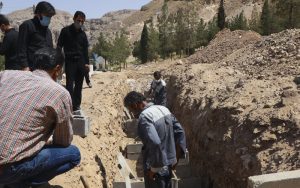 محل دفن جانباختگان کرونا در پارک جنگلی پردیسان قائم