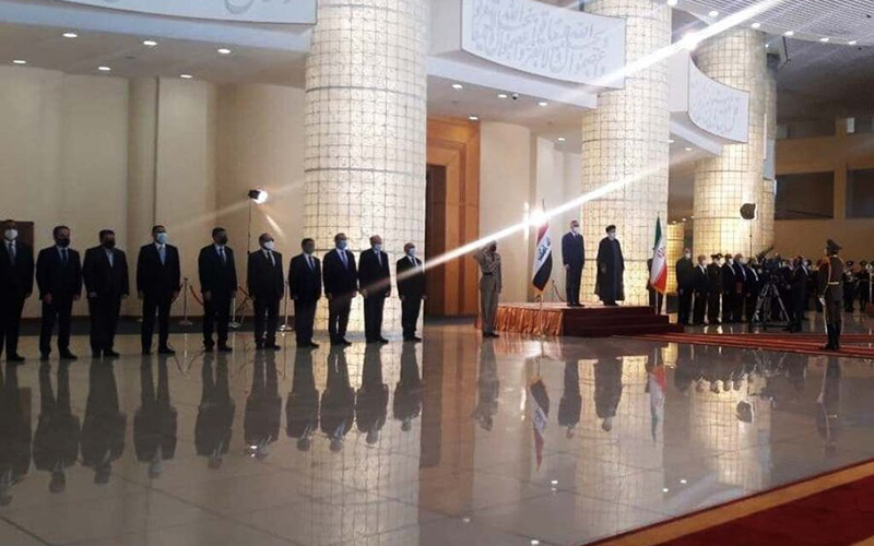استقبال رسمی رئیسی از نخست‌وزیر عراق