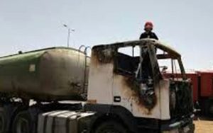 آتش گرفتن 4 کامیون در مرز دوغارون