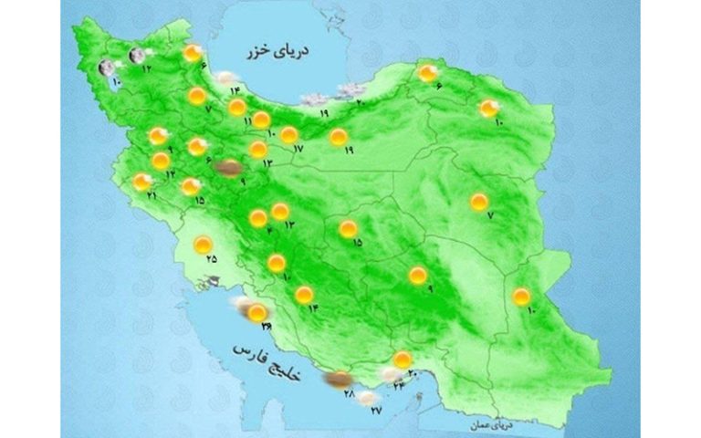 باران در شمال و گردوخاک در شرق کشور