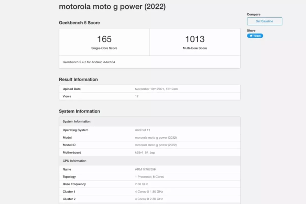 Moto G Power (2022) در اولین بنچمارک خود قدرتمند ظاهر نشد