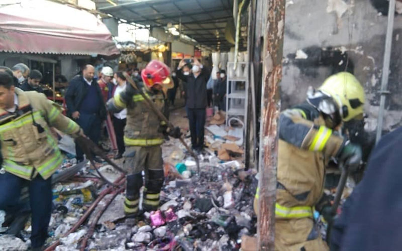 ۲ کشته بر اثر آتش‌سوزی در بازار گل محلاتی