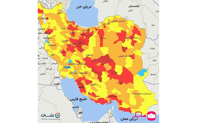 آخرین رنگ‌بندی کرونایی شهرهای کشور