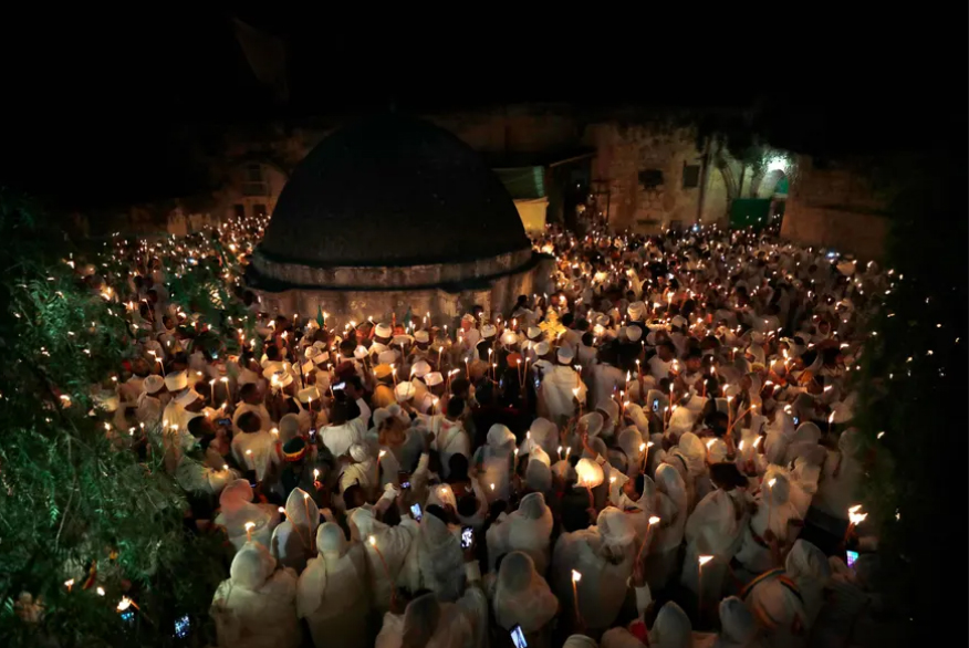 مراسم "عید پاک" مسیحیان اتیوپیایی در صومعه "دیرالسلطان"