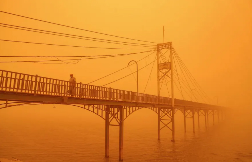 گردوغبار شدید در شهر نصیریه عراق