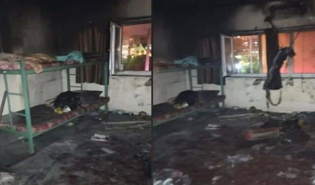آتش سوزی در خوابگاه دانشجویی
