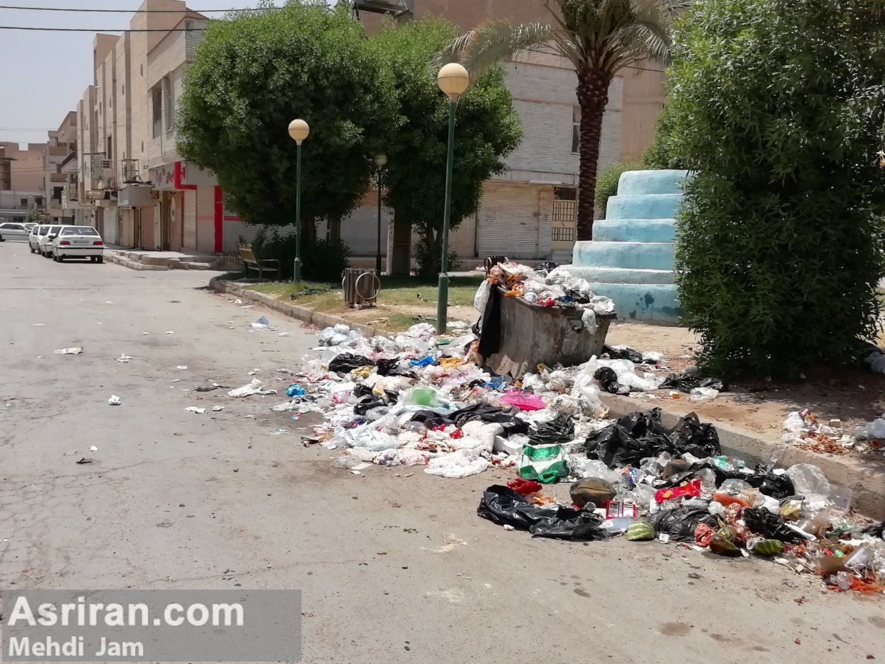 انباشته شدن زباله در محله مرفه اهواز