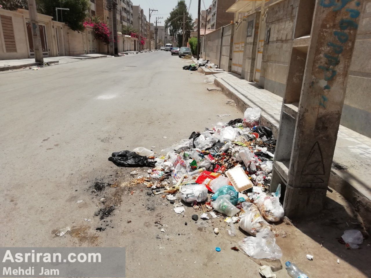 انباشته شدن زباله در محله مرفه اهواز