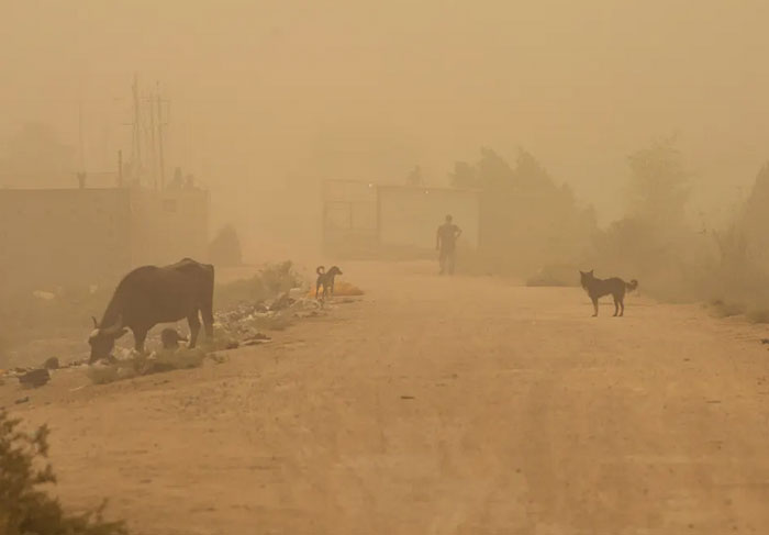 توفان گرد وغبار در شهر بصره عراق