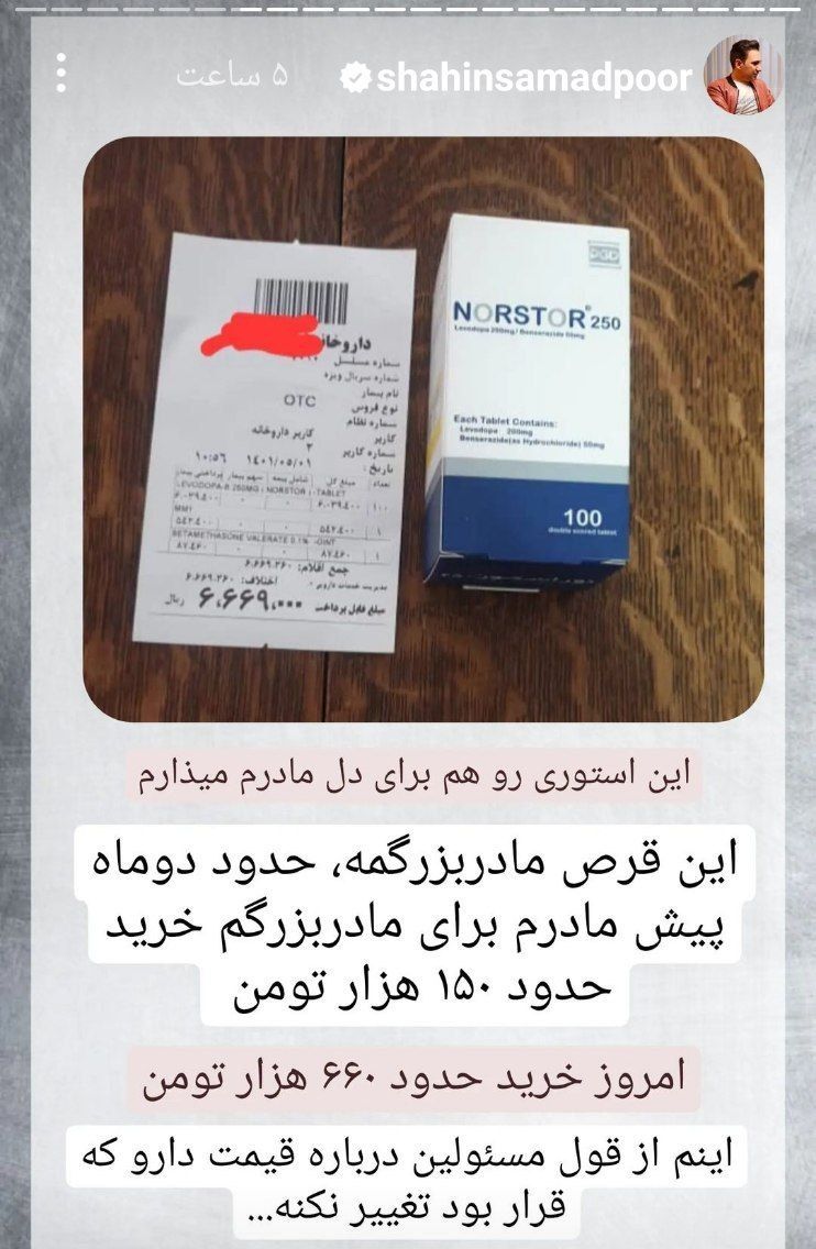 گرانی این روزهای دارو- شاهین صمد پور