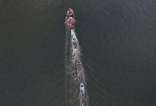 قایق های ماهیگیری در ساحل نوار غزه