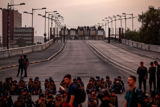 بستن راه به روی معترضانان به نخست وزیر جدید عراق در شهر بغداد