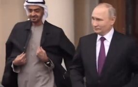 پالتوی پوتین روی دوش محمد بن زاید
