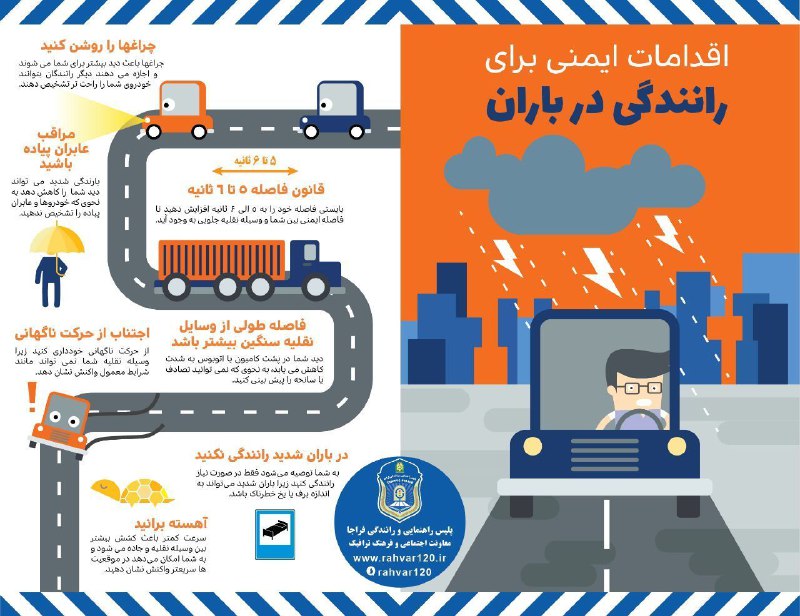 اقدامات ایمنی برای رانندگی در باران
