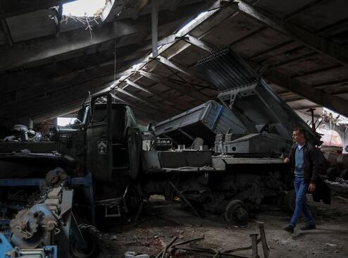 مهمات و تسلیحات برجای مانده از نیروهای روسیه در منطقه خرسون اوکراین