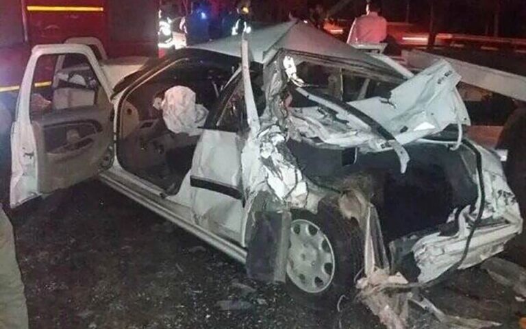 يك فوتی در تصادف زنجيره اى ٨ خودرو در بزرگراه امام على
