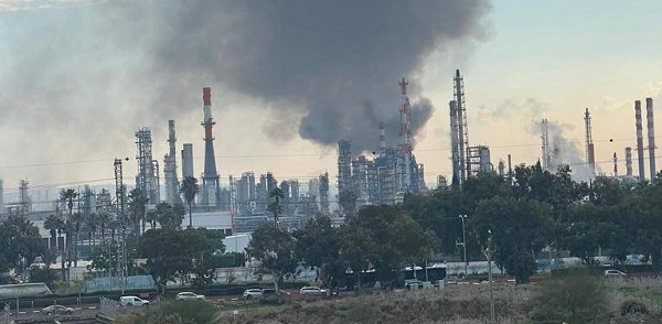 آتش‌سوزی در پالایشگاه حیفا