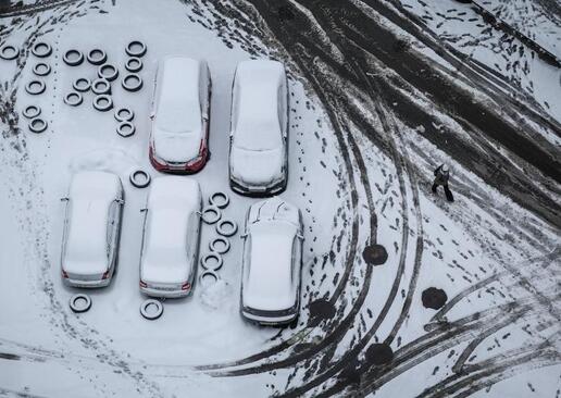 بارش برف در شهر "کی یف" اوکراین