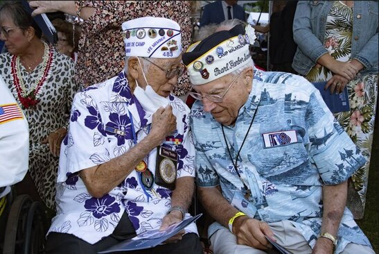 مراسم هشتادویکمین سالگرد حمله ژاپن به بندر پرل هاربر آمریکا در جریان جنگ دوم جهانی در هاوایی آمریکا