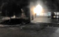 تصاویری از آتش‌زدن دفتر بسیج دانشجویی دانشگاه شریف