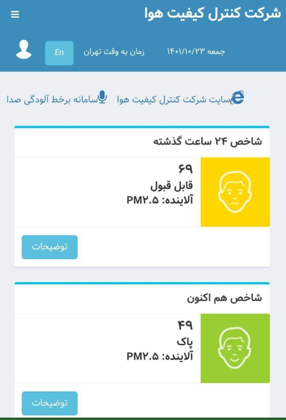 کیفیت هوای تهران