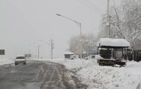 بارش برف در گردنه حیران آستارا