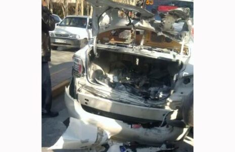 انفجار صندوق یک دستگاه خودروی سواری لکسوس