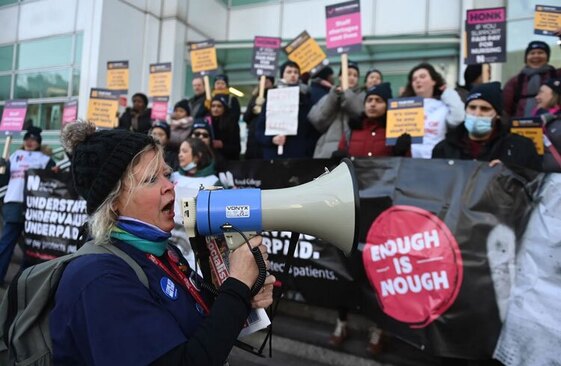 اعتصاب و اعتراضات کارکنان نظام بهداشت و درمان انگلیس در شهر لندن